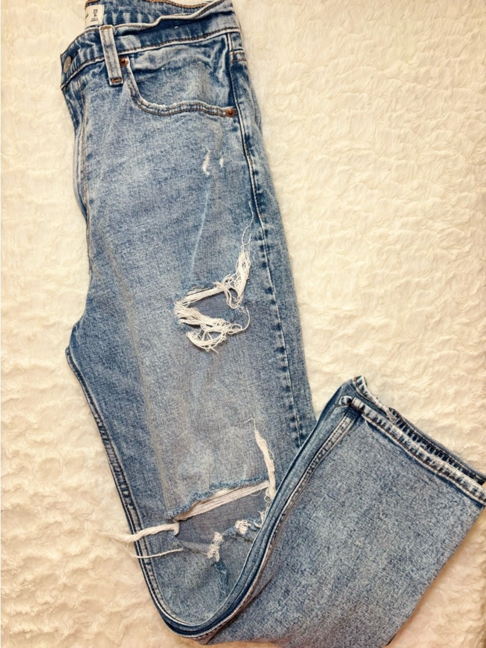 Abercrombie & Fitch Light Blue High Rise Ankle Jeans